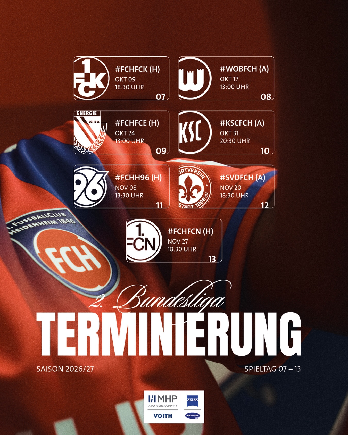 Die nächsten Spieltage stehen jetzt auch fest! 📆