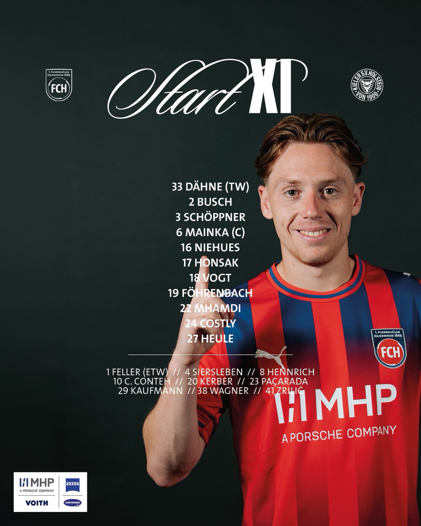 Mit dieser Aufstellung starten wir ins Sonntagsspiel‼️
🔴🔵 #FCHKSV