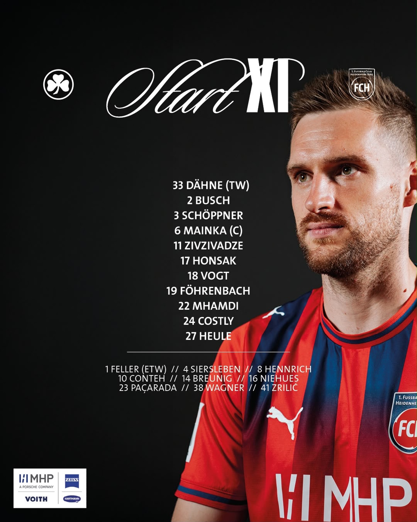 Unsere erste 11 gegen Fürth! 🍀
🔴🔵 #SGFFCH
